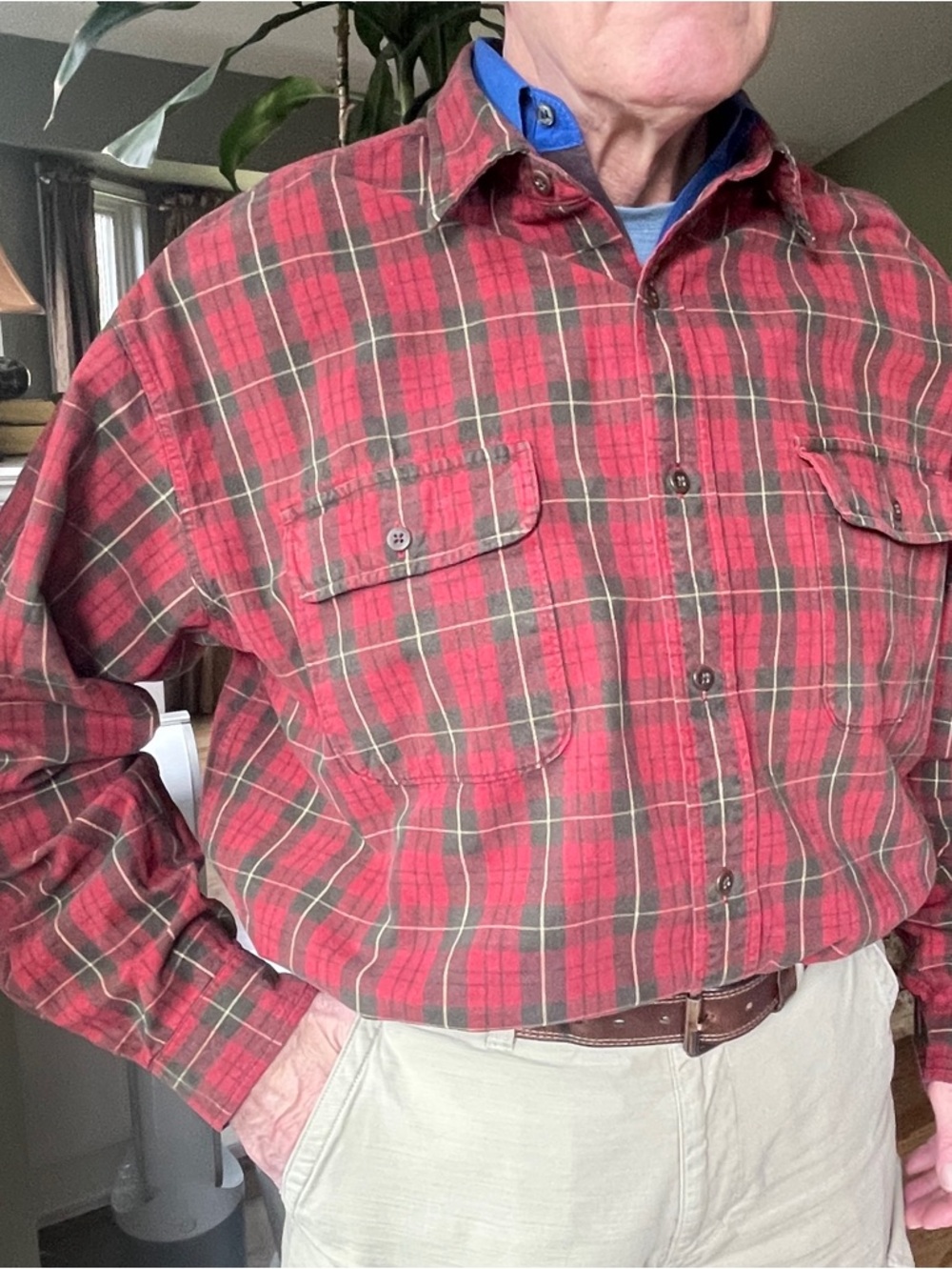 Abercrombie & Fitch Vintage  Red & Black Plaid Cotton Shirt size L